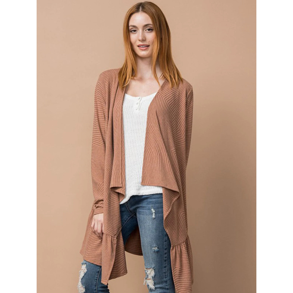Camel Brown Lightweight Open Front Cardigan Size Medium - Picture 2 of 4